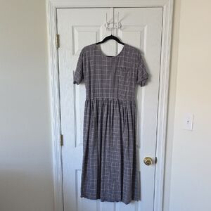 Rylee + Cru Gray Plaid Midi Dress